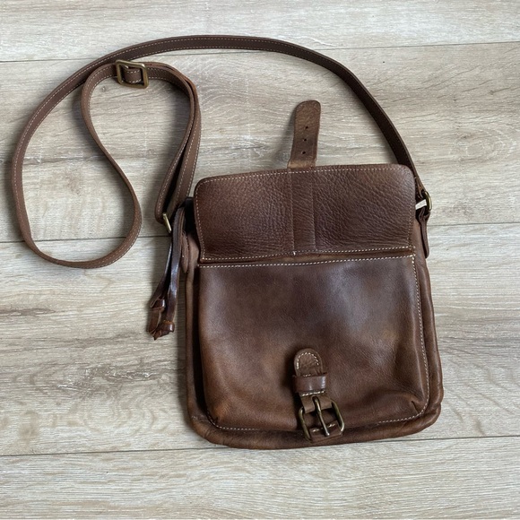 Vintage Roots genuine leather crossbody bag messenger style tribal bag - Picture 2 of 14